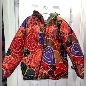 FARM Rio NWT Reversible Cool Leopard Puffer Jacket
